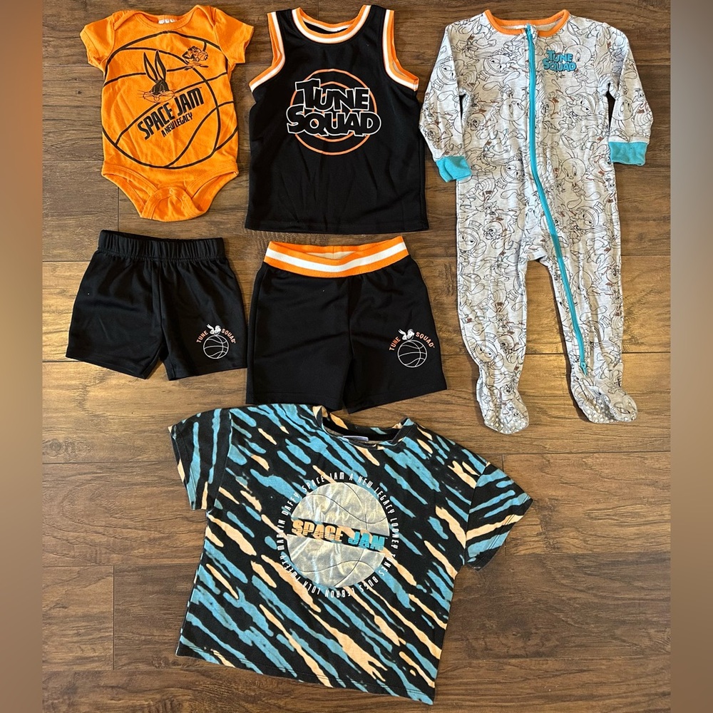 Space Jam Tune Squad Logo net Tunes Kids Clothing Bundle Jersey Outfit
